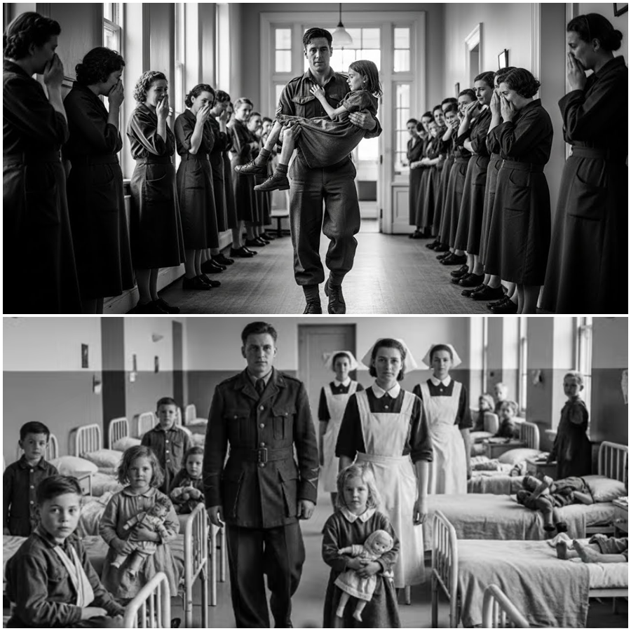 The Entire Ward Fell Silent as a British Soldier Carried a German Girl Like His Own Child—A Shattering Wartime Moment of Mercy, Courage, and Shared Humanity That Melted Enemy Lines and Changed Everyone Present Forever in a crowded military hospital