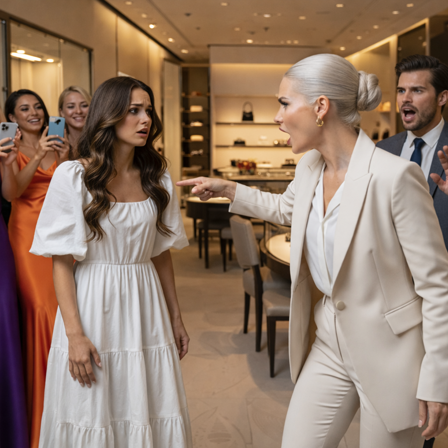 They Smirked, Whispered, and Filmed the Simple Woman Wandering Through the Luxury Store—Certain She Didn’t Belong, Certain She Was Just Another Nobody—Until the Private Elevator Opened, the CEO Stepped Out, Looked Straight at Her, and Calmly Addressed Her as “Madam,” Instantly Freezing Laughter, Exposing Assumptions, and Turning a Moment of Public Humiliation Into a Stunning Power Reversal That Forced Everyone in the Room to Rethink What Wealth, Status, and True Authority Really Look Like