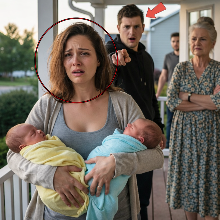 They Believed They Were Ending Her Story Forever When the Door Closed at Midnight. With Two Newborns in Her Arms and Nowhere to Go, She Looked Like the Definition of Defeat. The Husband Turned Away. The In-Laws Watched Without Regret. What None of Them Knew Was That the Woman They Had Just Discarded Was Quietly One of the Most Powerful Figures They Had Ever Encountered. No Screaming. No Threats. Just Silence. And When the Truth Finally Surfaced, It Didn’t Arrive With Drama — It Arrived With Consequences That Would Change Every Life Involved.