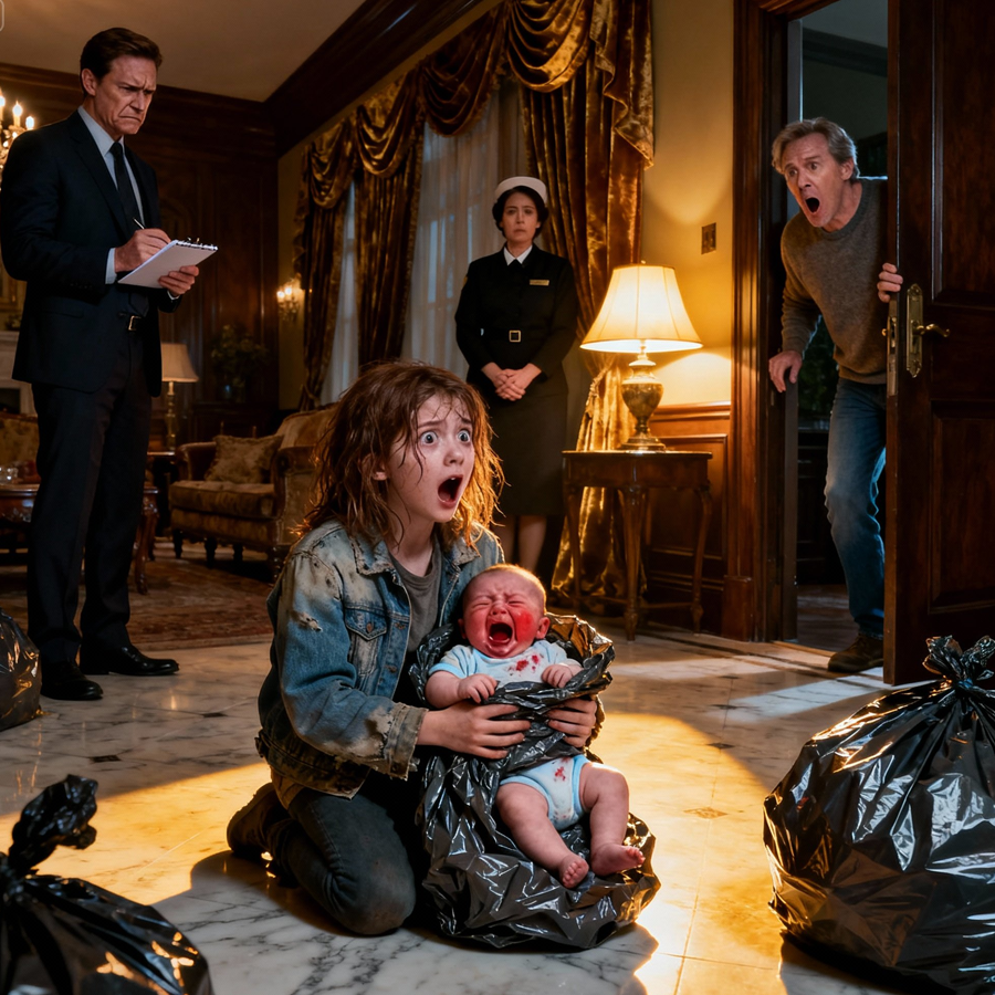 A Billionaire’s Newborn Vanished From a Locked Mansion—Hours Later a Poor Young Girl Found Him Crying Inside Trash Bags, Exposing a Chilling Betrayal, a Hidden Crime Among the Elite, and a Courageous Act That Stunned Authorities and Changed Every Life Involved Forever