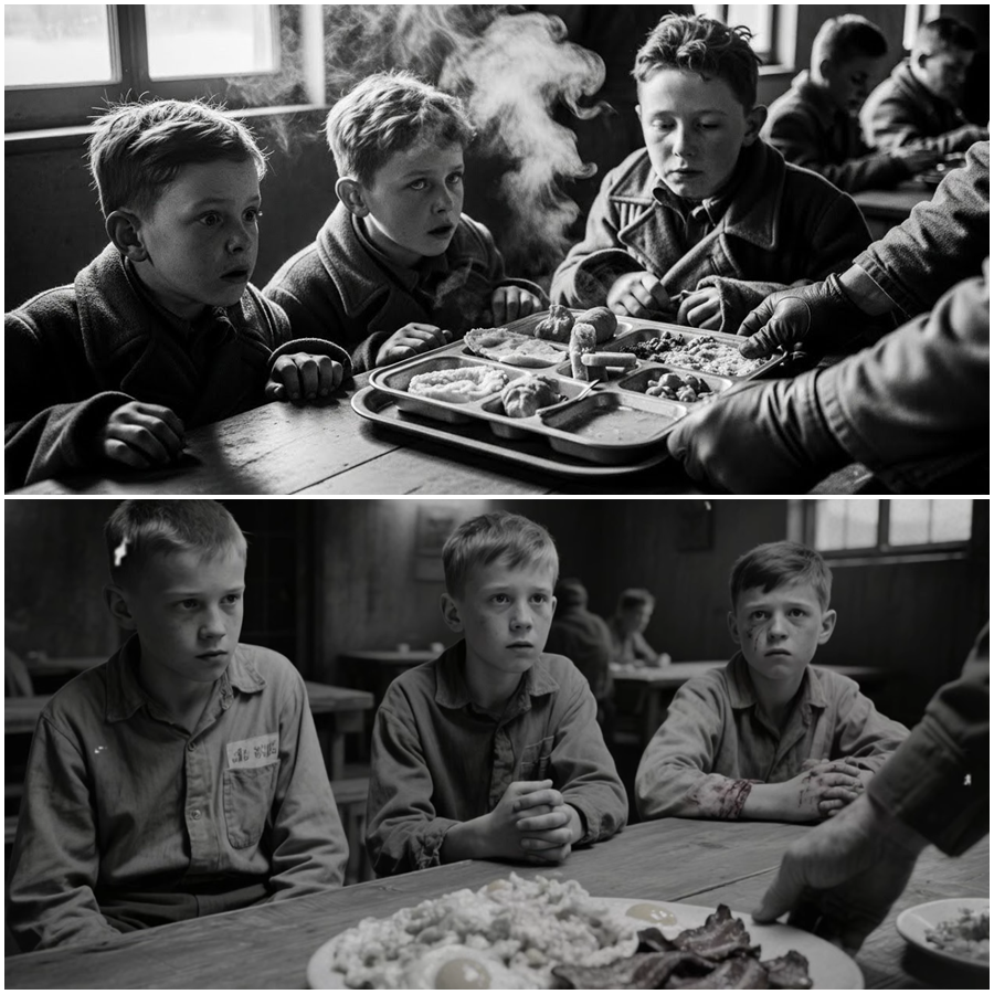 “Don’t Touch the Food—It’s a Trick”: The Morning German Child Prisoners Froze in Terror When Breakfast Was Set Before Them, Convinced It Was a Test or a Trap—Why Starving Children Refused to Eat, How Years of Fear Had Trained Them to Expect Punishment Instead of Kindness, and What U.S. Soldiers Did Next That Silenced an Entire Camp, Broke Through the Panic, and Created One of the Most Heart-Stopping, Least-Told Moments of the War