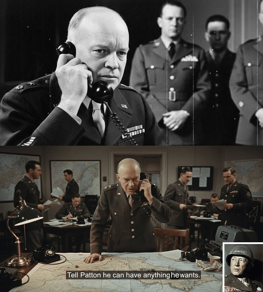 “Anything He Wants” at the Gasoline Frontier: Eisenhower’s Midnight Promise, Patton’s Relentless Push, and the One Decision That Could Save—or Stall—an Entire Army