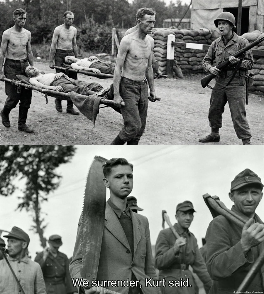 Three Half-Starved German Boys Staggered Out of the Ruins