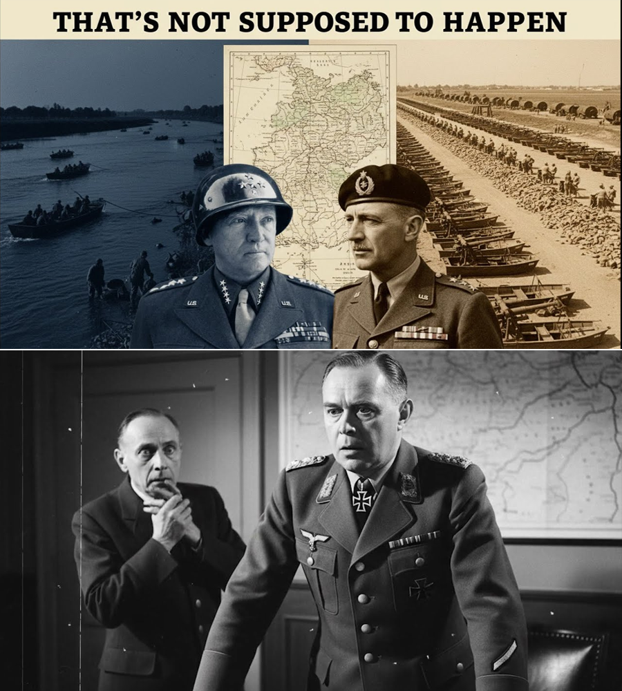 “That’s Not Supposed To Happen”—The Night German Generals Realized Patton Had Slipped Past Their Plans, Crossed The Rhine First, And Turned Montgomery’s Carefully Timed Race Into Panic