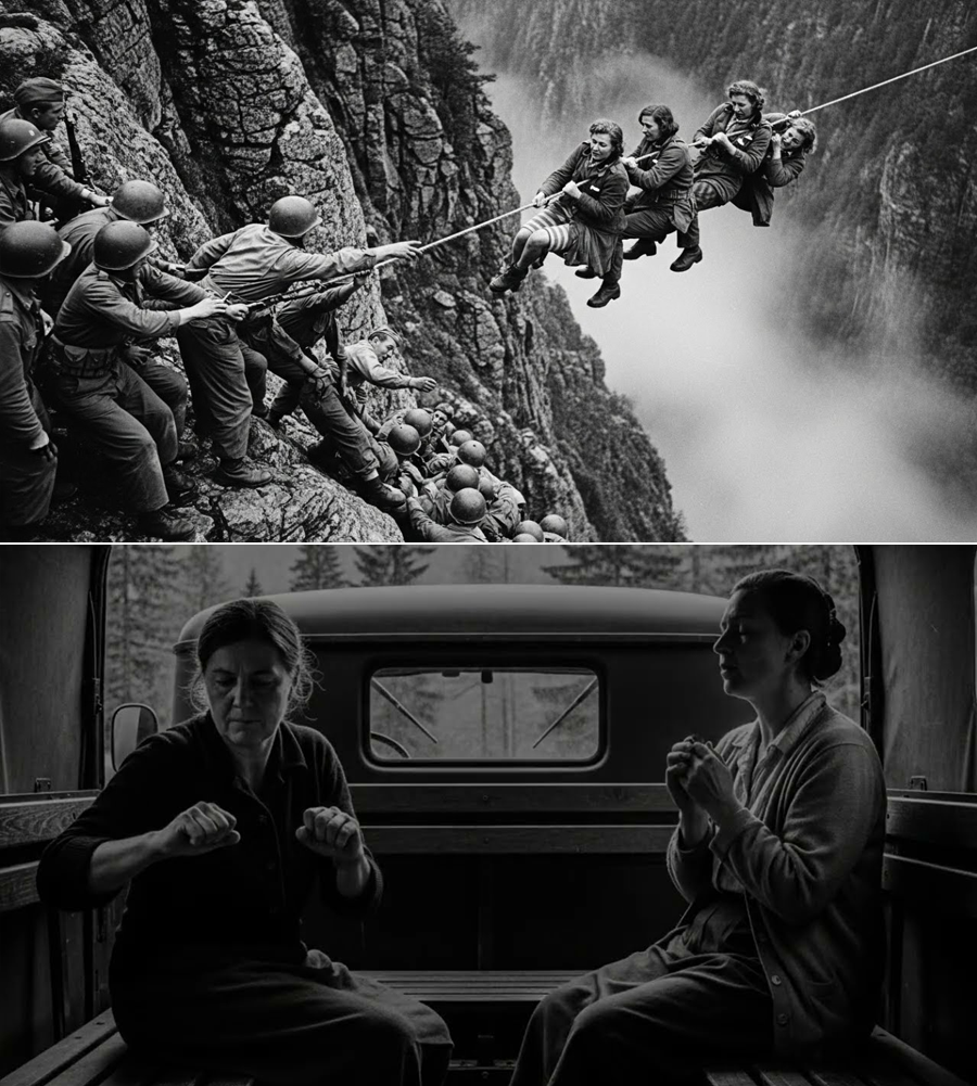 “THE ROPE IS BREAKING!” — A Truckload of German Women Prisoners