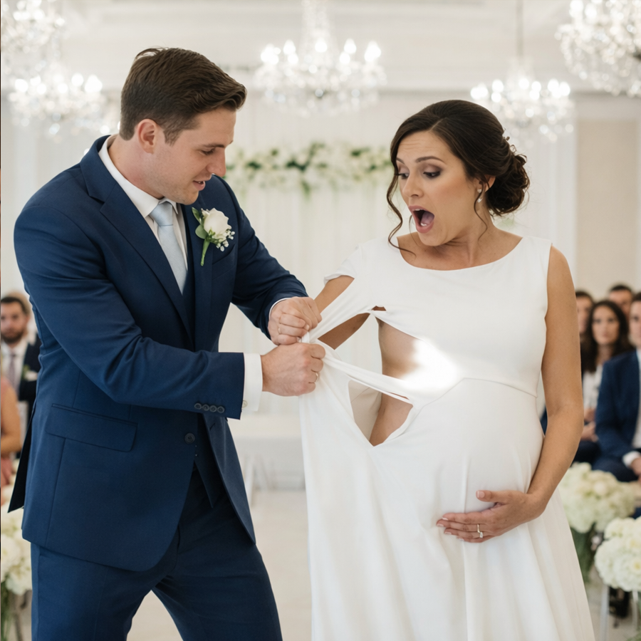 He Thought Humiliating His Pregnant Ex-Wife at His Own Wedding Would Be the Final Act of Power—Tearing Her Dress in Front of a Silent Crowd, Certain He Had Reduced Her to Shame—Until the Truth He Never Bothered to Learn Came Crashing Into the Ceremony, Turning Laughter Into Shock, Confidence Into Panic, and a Cruel Gesture Into the Moment That Exposed How Little He Truly Understood About the Woman He Tried to Break