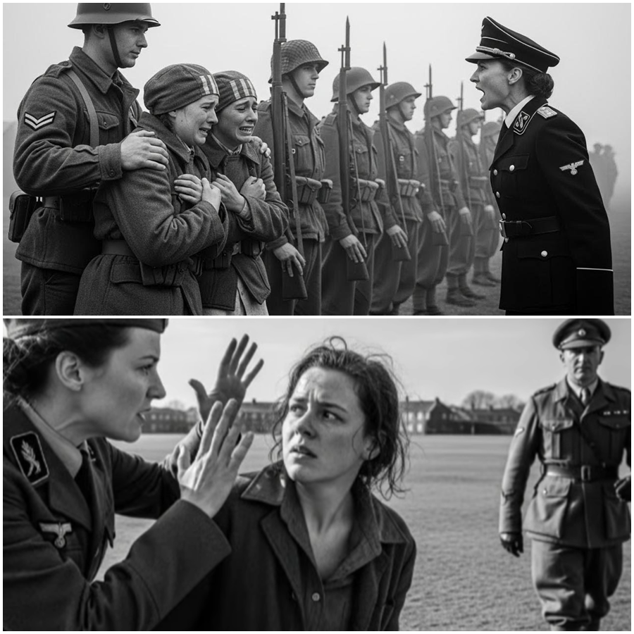 They Were Crying, Certain They Were About to Be Handed Back to Authority They Feared—Until British Soldiers Did the Unthinkable. In the Final Chaotic Months of World War II, German Women Prisoners Watched as Armed British Troops Physically Stepped Between Them and Their Own Commanders, Defying Expectations, Breaking Ranks, and Choosing Protection Over Obedience. What Happened in Those Tense Minutes Turned Fear into Tears, Shock into Silence, and Created One of the Most Rarely Told, Most Emotionally Powerful Moments of the War—A Story of Humanity That History Almost Forgot