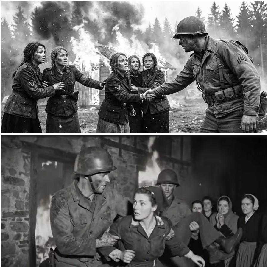 “Don’t Leave Us Here!”—Trapped Inside a Burning Holding Site as the War Collapsed Around Them, German Women POWs Believed They Had Been Abandoned to the Flames, Until U.S. Soldiers Did the Unthinkable, Pulled Them Out One by One, and Turned a Moment of Terror, Smoke, and Screams into One of the Most Shocking, Little-Known Acts of Humanity in the War’s Final Days