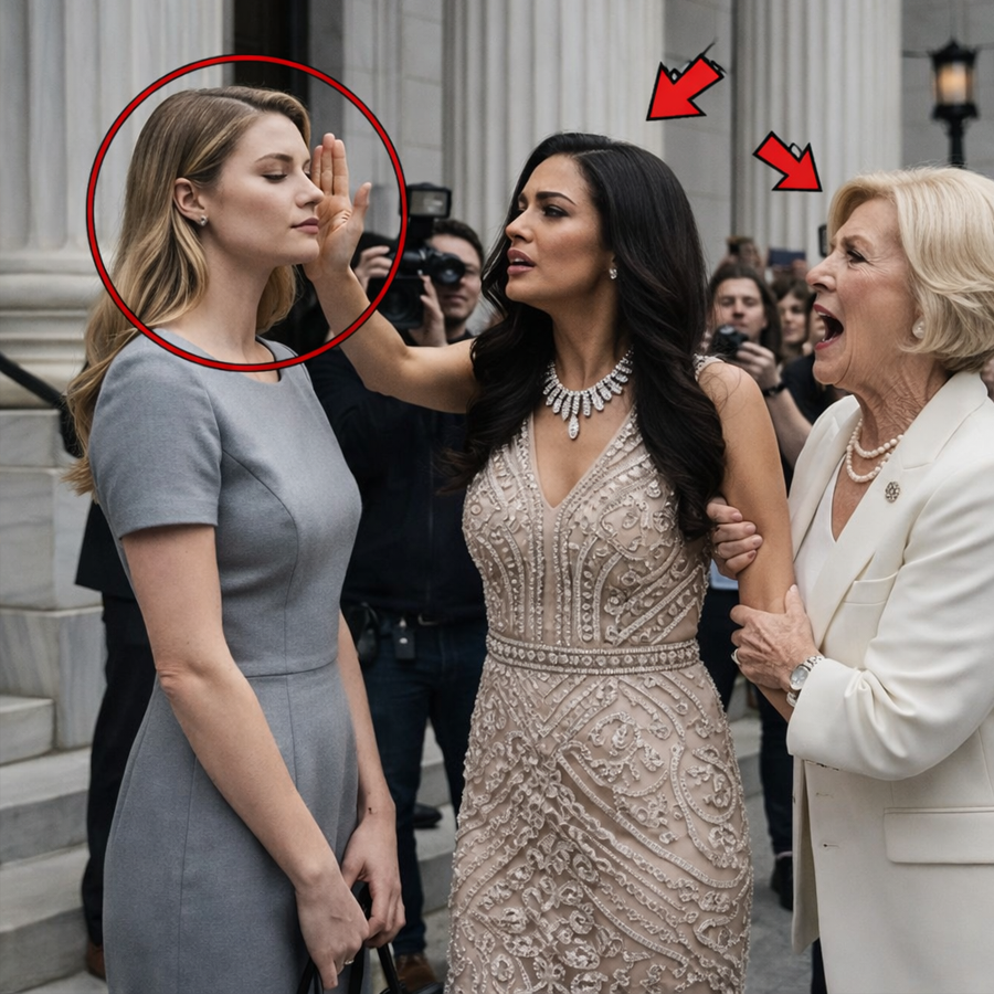 The Courtroom Gasps When the Billionaire’s Wife Is Struck — But Seconds Later, Everything Turns Upside Down. What Began as a Shocking Outburst Between Two Women Became the Most Unbelievable Legal Twist of the Year: a frozen judge’s bench, stunned attorneys, and a revelation so unexpected it rewrote the entire power dynamic in the room. As whispers spread and security hesitated, the woman everyone thought was finished calmly stood up and claimed authority no one saw coming. This is not just a courtroom drama — it’s a story about timing, hidden roles, and how truth can overturn arrogance in a single, unforgettable moment.