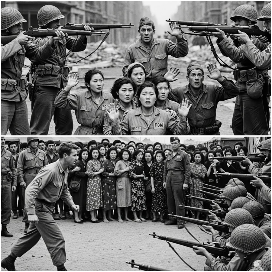 “Don’t Touch Them,” the American Soldier Shouted as Rifles Were Raised — Not at the Enemy, but at Their Own Allies — The Captured Japanese Women Stood Frozen, Expecting the Worst, While Confusion Spread Across the Camp, Orders Were Questioned, and a Line Was Drawn That No One Had Prepared For, Because in That Unthinkable Moment, Protection Came From the Least Expected Direction, Shattering Assumptions About War, Loyalty, and Power, and Leaving Behind a Story So Rare and Uncomfortable That History Almost Forgot It Ever Happened