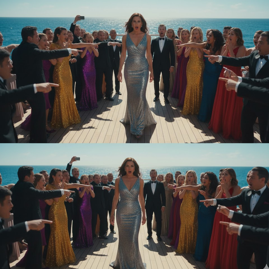 He Flaunted His Mistress Across a Floating Palace of Wealth, Champagne, and Power—Laughing as Guests Whispered and Cameras Turned—Until One Quiet Woman Walked In, Spoke a Single Sentence to the Captain, and Exposed the Truth So Completely That the Billionaire’s Smile Collapsed, the Mistress Went Pale, and an Entire Luxury Cruise Learned Who Truly Owned Their Fate