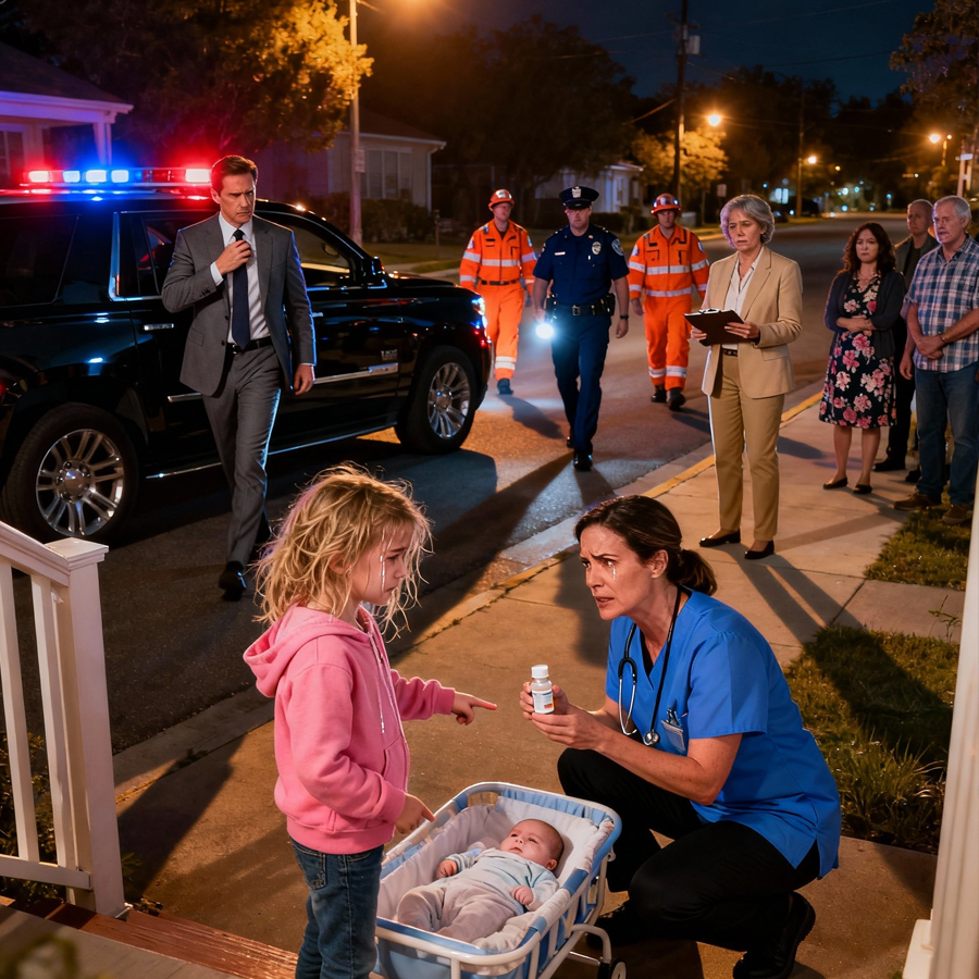 โA Little Girl Cries โHe Needs Medicineโ as a Baby Suddenly Weakens, a Caregiverโs Decision Sparks Alarm, and Hours Later a Wealthy Figure ArrivesโUnfolding a Disturbing Night That Triggers Emergency Response, Official Scrutiny, and Questions a Community Cannot Ignoreโ
