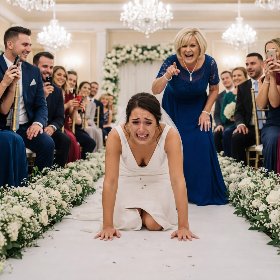 She Was Forced to Crawl Down the Wedding Aisle While Everyone Watched—Ordered by Her Own Mother-in-Law and Endured in Silence by a Bride the Family Thought They Had Broken Forever, But What No One Realized Was That Humiliation Was Not the End of Her Story, Only the Beginning, As Patience Turned Into Strategy, Truth Replaced Tears, and a Quiet, Calculated Response Unfolded That Would Strip Power From Those Who Abused It, Leaving an Entire Family Stunned by the Consequences of Underestimating the Woman They Tried to Control