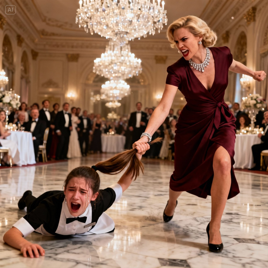 An Elite Blonde Woman Publicly Humiliated and Grabbed a Quiet Woman She Thought Was “Just a Waitress” at a Luxury Event—Pulling Her by the Hair in Front of Everyone—Completely Unaware That the Woman She Tried to Break Was the Wife of the Billionaire Who Owned the Entire Venue, a Truth So Devastating It Froze the Room, Ended Reputations, and Exposed a Side of High Society No One Was Prepared to See