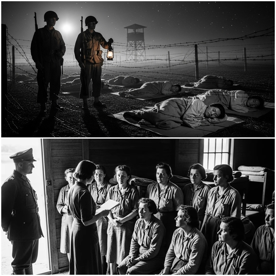 They Slept Expecting Fear, Punishment, and the Worst Night of Their Lives — But When Darkness Fell, the Japanese Women Prisoners Realized Something Was Terribly Different, Because Instead of Abandonment or Threats, American Guards Took Positions Around Their Camp and Stayed Awake All Night, Rifles Ready Not to Harm Them but to Protect Them, Leaving the Women Frozen in Confusion, Whispering Questions in the Dark, and Slowly Understanding That the Enemy They Had Been Taught to Fear Was Standing Watch to Keep Them Safe Until Morning