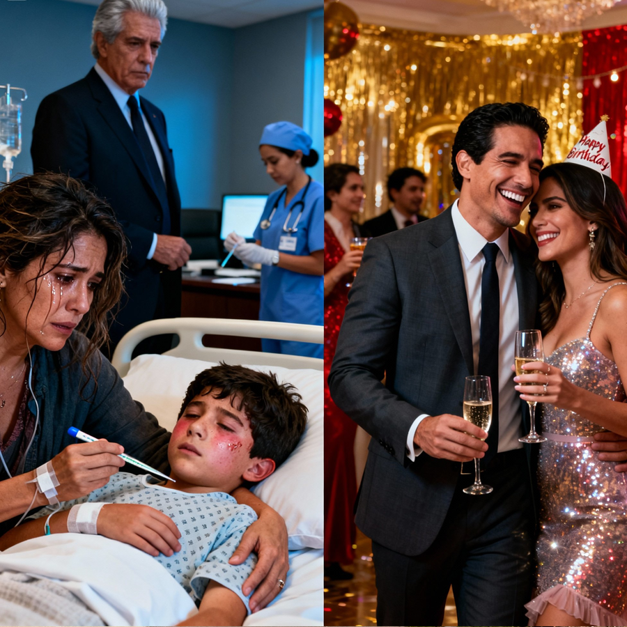 While He Celebrated His Mistress, Our Son Burned With Fever—When He Came Home, His Empire Collapsed Overnight, Exposing Abandonment, Hidden Wealth, and a Mother’s Relentless Fight That Ended in Justice, Custody, and a New Beginning After Lies, Trials, and Redemption