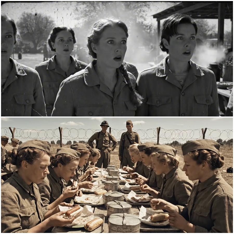 Female German POWs Stared at Their Trays Asking, ‘You Want Us to Eat WHAT?’ When Hotdogs Appeared—Uncovering a Forgotten Wartime Food Shock, Cultural Misunderstanding, Quiet Humor, and How an Unfamiliar American Meal Slowly Changed Attitudes Inside Allied Camps