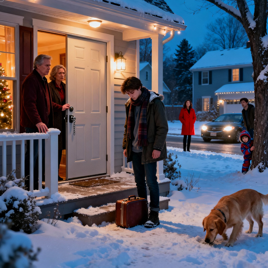 On Christmas Day They Locked Me Outside And Said “You Are No Longer Family”—What Happened In The Frozen Hours That Followed Turned Rejection Into Survival, And A Holiday Meant For Love Into The Night That Quietly Changed My Life Forever