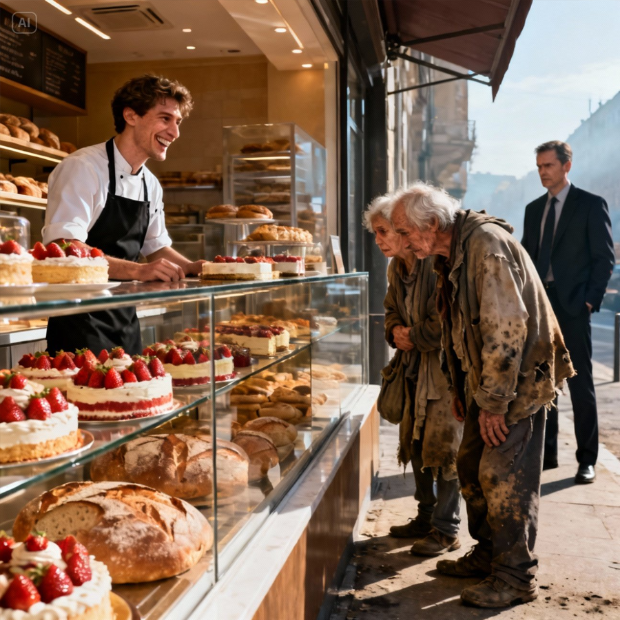 “Do You Have an Expired Cake for My Wife?” the Elderly Man Asked Softly—What Sounded Like a Simple Request Unfolded Into a Shocking, Mysterious Chain of Events as a Silent Millionaire Watched Every Detail, Uncovered a Hidden Story of Devotion, Dignity, and Quiet Sacrifice, and Witnessed a Truth So Unexpected It Changed the Meaning of Wealth, Compassion, and Human Worth Forever