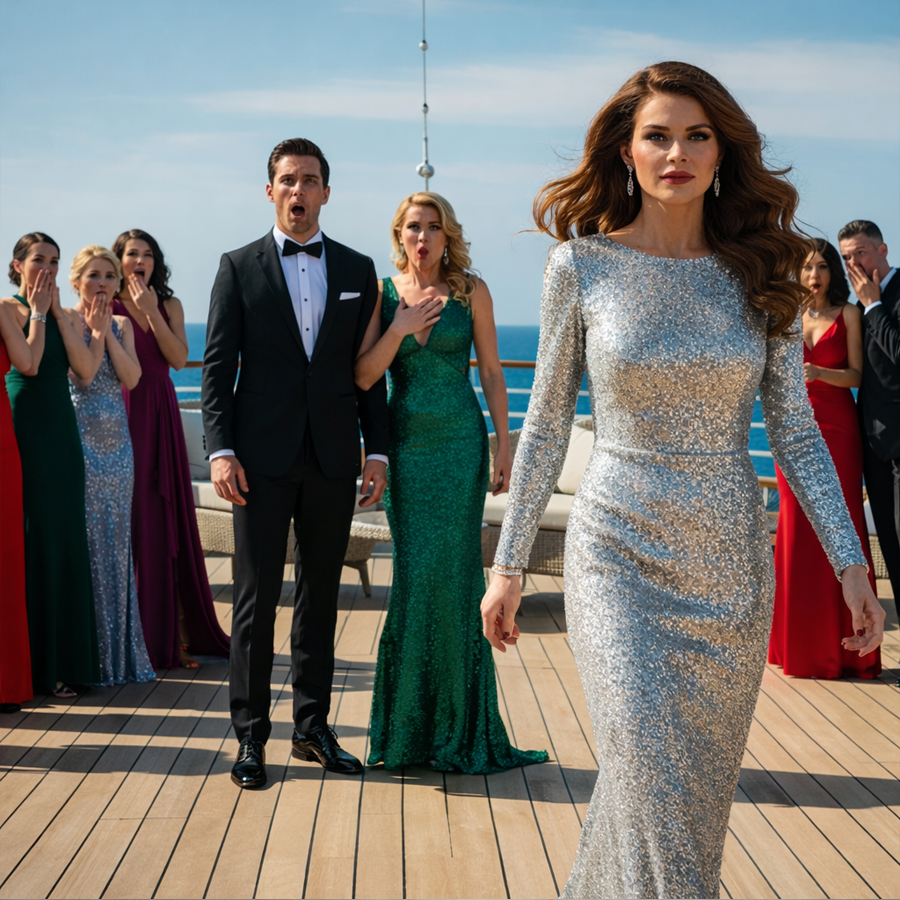 He Paraded His Glamorous Companion Across the Deck of a Billion-Dollar Luxury Cruise as Guests Watched in Awe, Whispers Followed Every Step, and Power Seemed Firmly in His Hands — Until an Unexpected Woman Walked In Without Announcement, Calm and Unimpressed, Carrying a Truth So Stunning That Conversations Stopped Mid-Sentence, Champagne Glasses Froze in the Air, and the Entire Ship Slowly Realized the Man Showing Off His Status Was Standing Face-to-Face With the Actual Owner of the Cruise Line Itself