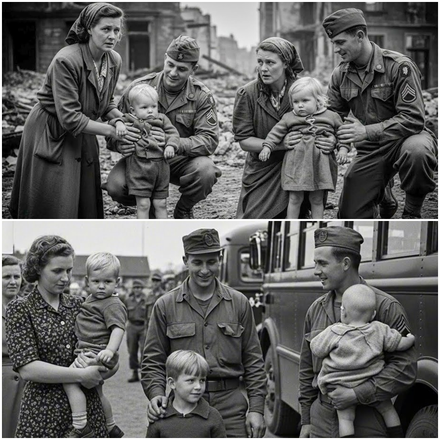 They Held Their Breath and Prepared for the Worst. Inside the POW camp, German Mothers Clutched Each Other, Certain Punishment Was Coming. Guards Approached. Orders Were Given. The Night Felt Heavy With Fear. But What Happened Next Defied Every Expectation. Instead of harsh treatment, U.S. Soldiers Walked Forward Carrying Something No One Thought They’d Ever See Again. Children. Lost, Found, and Gently Returned. In a Place Defined by Barbed Wire and Uncertainty, This One Moment Rewrote Everything They Thought They Knew About War, Power, and Mercy.