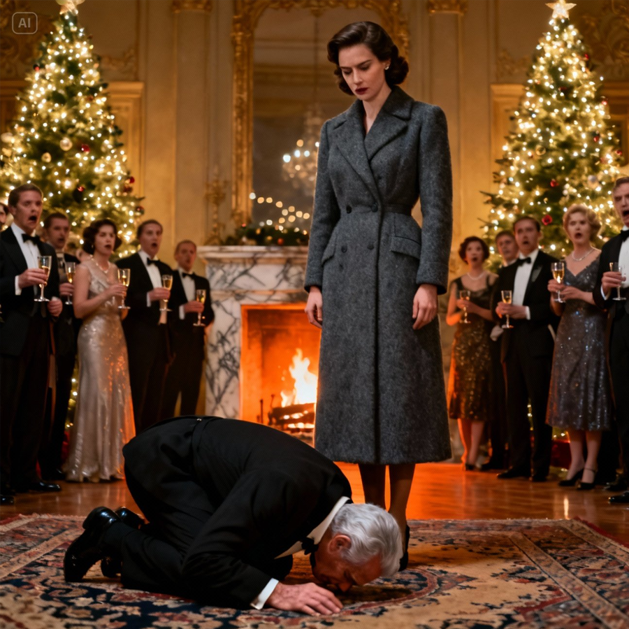They Called Her the Family Failure and Invited Her to Christmas Eve Just to Laugh—What They Didn’t Know Was That the Quiet Woman in the Worn Grey Sweater Secretly Controlled a Three-Billion-Dollar Empire, and When the Most Powerful Man in the Room Walked Past the “Golden CEO” to Bow Before Her, Every Lie, Every Insult, and Every Assumption Shattered in One Bone-Cold Moment That Turned a Celebration of Success into a Night of Absolute, Unrecoverable Silence
