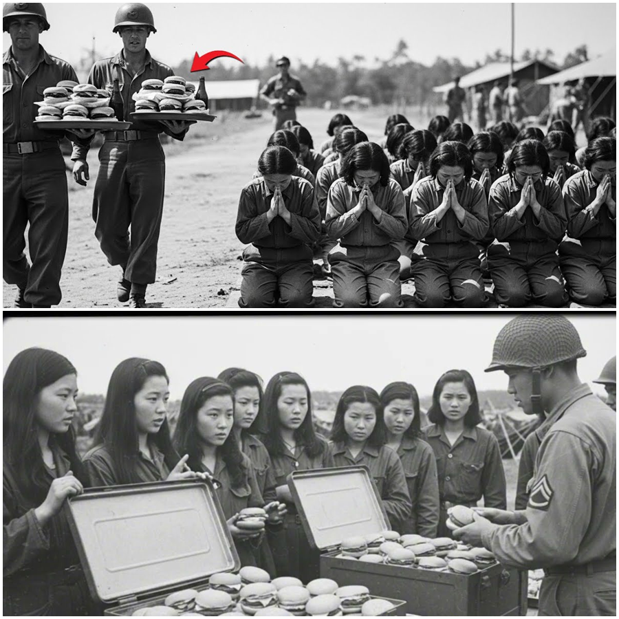 They Thought the Order Meant the End: Young Japanese Women Lined Up, Expecting the Worst — Then American Trucks Rolled In Carrying Something No One Had Ever Imagined, a Gesture So Ordinary and So Impossible That It Rewrote What Survival Looked Like at the Very Edge of War, Leaving Soldiers, Prisoners, and Witnesses Haunted by the Moment When Fear Collapsed into Disbelief and a Simple Meal Changed Everything Forever