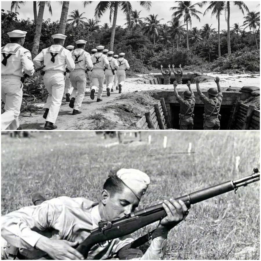 They Expected These Men to Vanish in the Jungle — Twelve Sailors, Cut Off, Exhausted, and Written Off as Lost. No Supplies. No Reinforcements. No Hope on the Map. But What Happened Next Left Commanders in Absolute Disbelief. Signals Stopped. Orders Went Silent. Then an Impossible Report Arrived: The Stranded Crew Had Taken Control of the Island. Not Through Firepower — But Through Timing, Nerve, and Unshakable Resolve. By the Time the Truth Reached Headquarters, An Entire Garrison Had Been Overwhelmed by a Force No One Took Seriously.