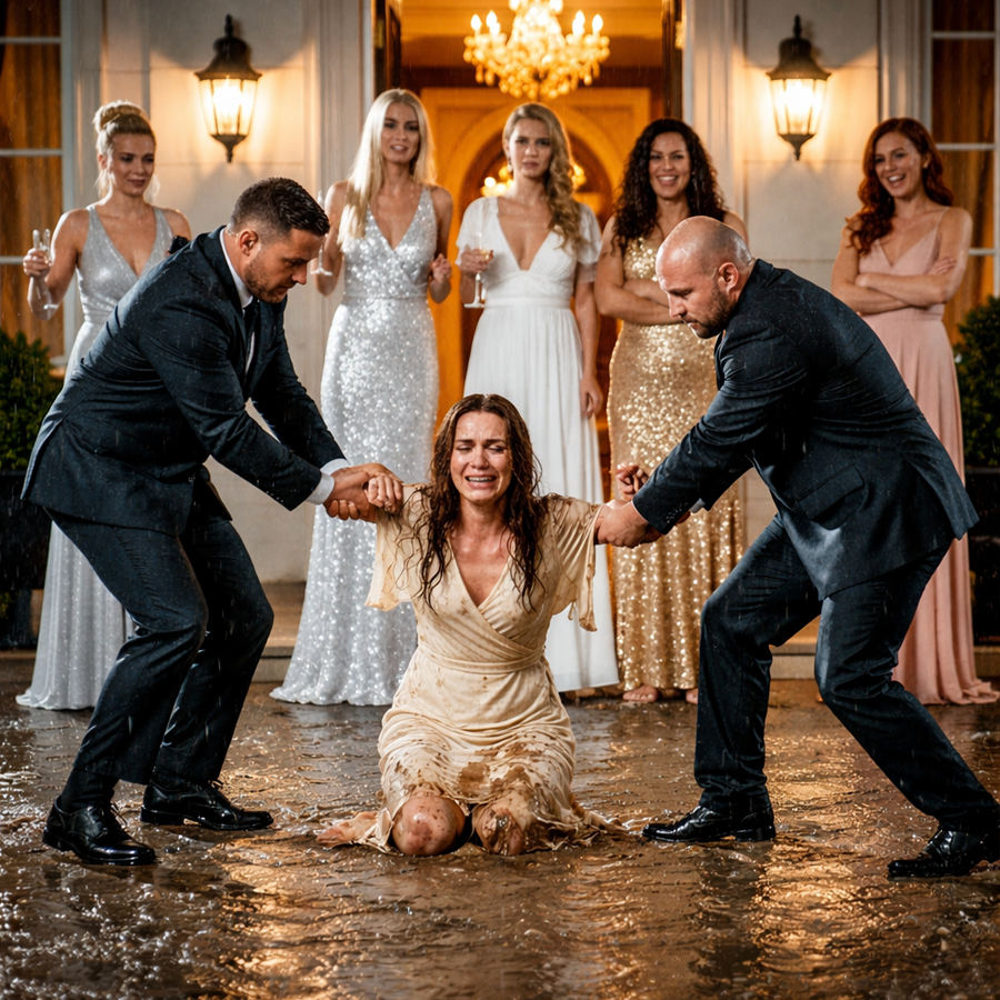 They Smiled, Laughed, and Politely Asked Her to Sit Outside During Her Friend’s Birthday Party, Whispering Jokes Behind Her Back as Music Played Indoors — No One Thought the Quiet Woman Left in the Cold Would Matter, No One Expected Her to Stay Calm, and Absolutely No One Was Prepared for What Happened Next, Because When a Luxury Car Stopped at the Entrance and Her Husband Finally Stepped Inside, His Identity Triggered a Chain Reaction So Stunning That the Entire Party Fell Silent, Faces Turned Pale, and Every Cruel Moment Was Suddenly Remembered