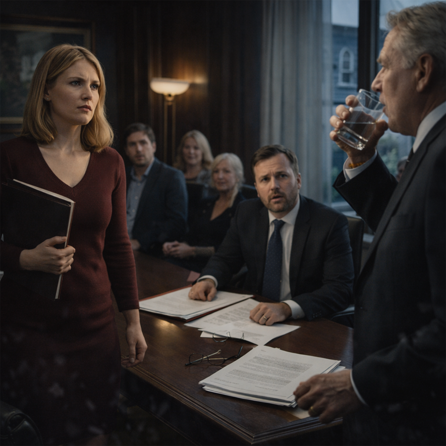 The sting on my cheek still felt warm—like my skin was holding a grudge—when the lawyer snapped his leather binder shut and turned his chair, slow and deliberate, to face my father.