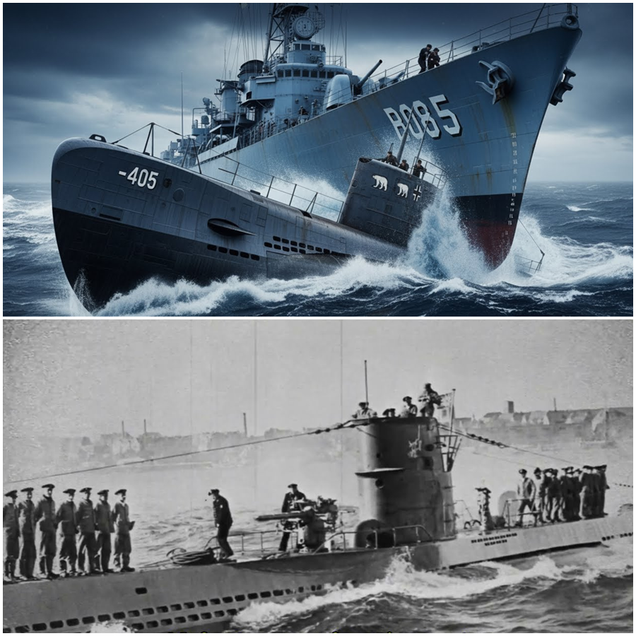 The Unbelievable High-Seas Collision: When a Destroyer Crushed a U-Boat in a Deadly Face-to-Face Showdown