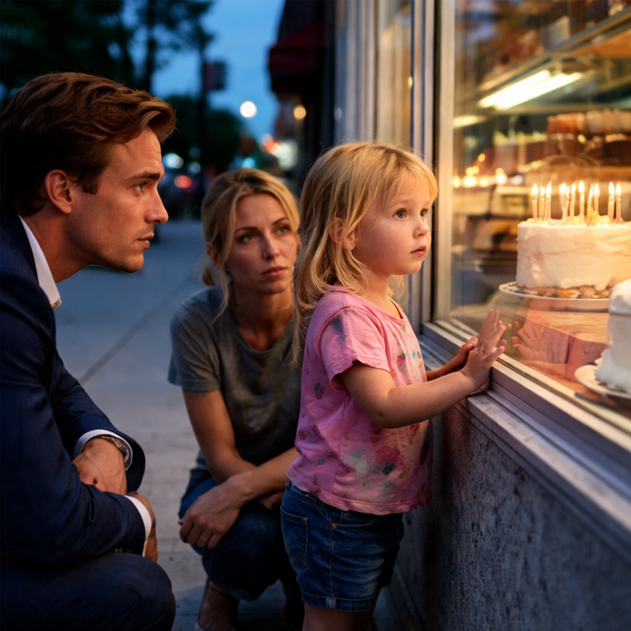 She Whispered “I Had No Cake on My Birthday” Outside a Bakery at Night, and No One Expected the Young Billionaire Standing Nearby to Hear Her — What He Quietly Did in the Next 24 Hours Changed Her Life Forever and Left an Entire City Stunned, Emotional, and Questioning Everything About Kindness, Power, and Fate