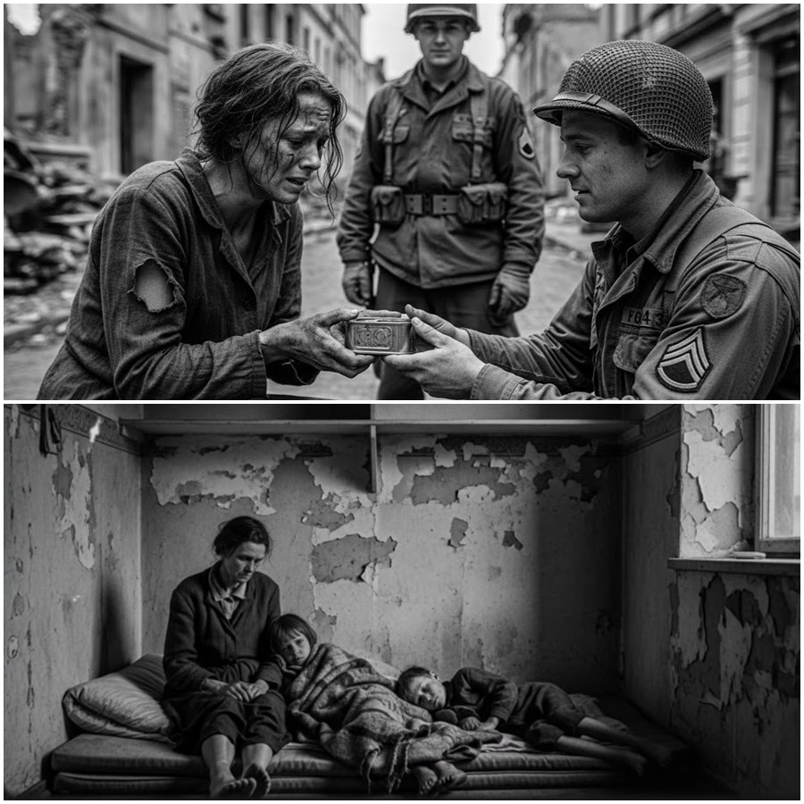 She Whispered to Armed American Soldiers That Her Children Were Starving, Expecting Silence or Punishment—What They Did Next Stunned Everyone Nearby, Exposed a Hidden Chapter of World War II’s Aftermath, and Revealed a Quiet Act of Mercy History Rarely Talks About but Never Forgot