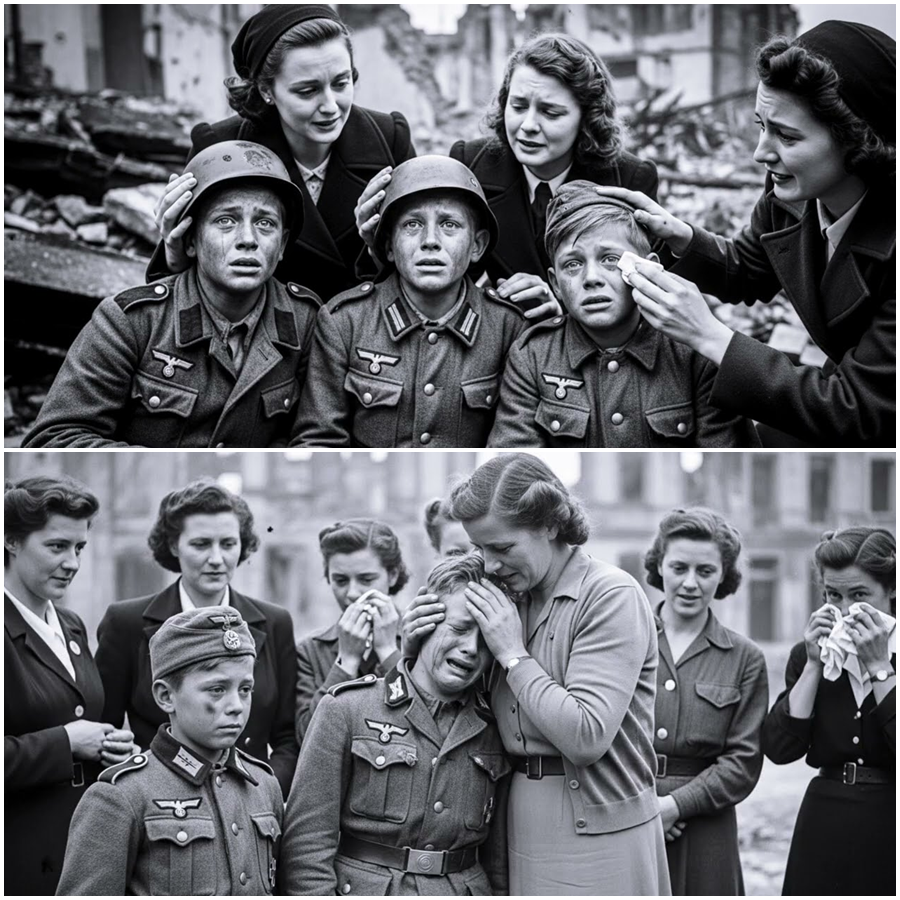 They Were Trained to Fear the Enemy, But What Happened Next Was Unthinkable: German Child Soldiers Collapsed in Tears When American Women Looked Into Their Eyes, Whispered “You’re Like Our Own Sons,” and Triggered a Stunning Emotional Breakdown That Still Haunts the Hidden Human Story of World War Two Decades Later