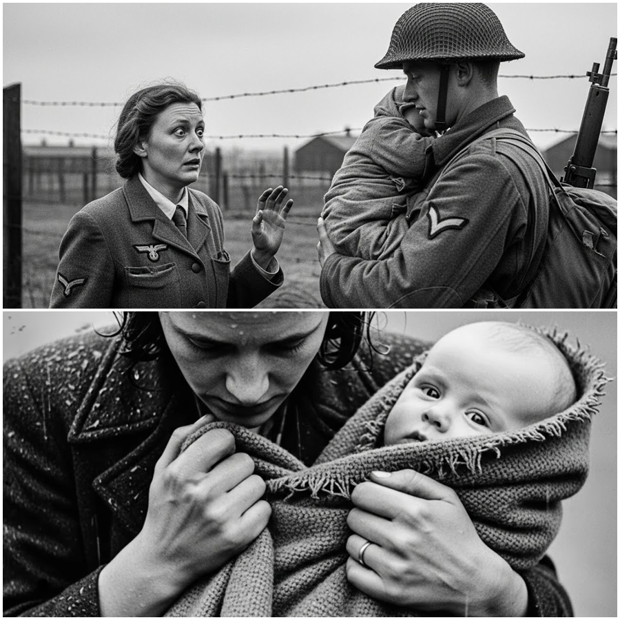 “Why Are You Carrying My Child?” a German Prisoner Woman Asked in Shock as a British Soldier Lifted Her Baby Without Warning, Expecting Punishment but Witnessing an Unexpected Gesture That Defied War’s Brutality, Silenced the Camp, Challenged Every Fear She Held, and Revealed a Quiet Moment of Compassion That History Rarely Tells Yet Still Leaves the Deepest Impact on Those Who Lived It
