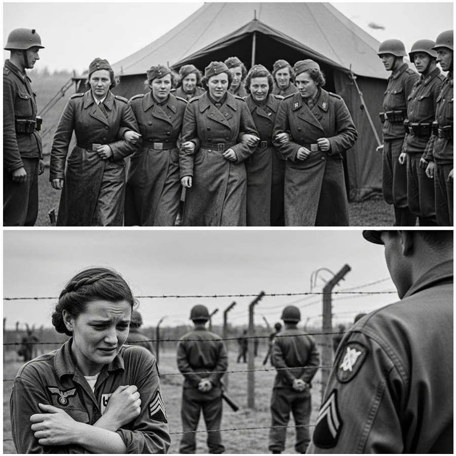 She Whispered “Please Not In Front Of Everyone” Inside A POW Camp Moment That Froze The Crowd Until American Soldiers Looked Away Revealing A Forgotten Wartime Scene Of Shame Fear And Unexpected Restraint That Still Raises Uncomfortable Questions About Power Dignity And The Human Choices Made In Seconds During The Chaotic Days After World War Two Ended