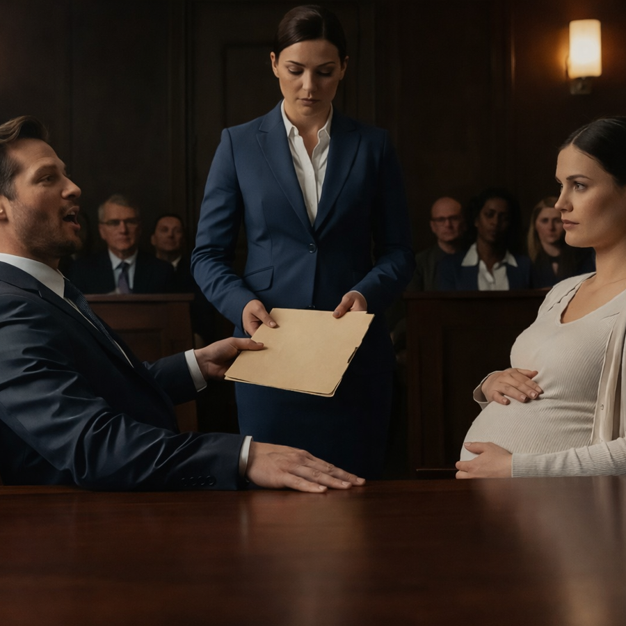 She Arrived Calmly to Finalize the Divorce Papers — But the Courtroom Fell Silent When He Suddenly Realized the Woman Standing Before Him Was Seven Months Expecting, Forcing a Chain of Unanswered Questions, Buried Secrets, Emotional Reckonings, and a Stunning Truth That Would Permanently Alter the Fate of Their Marriage, Their Future, and Everyone Watching That Day