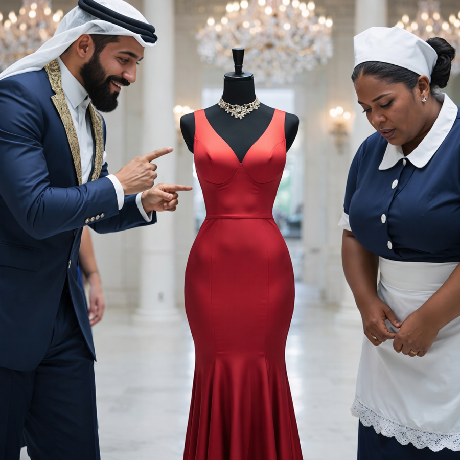 “If You Fit Into the Dress, I’ll Marry You,” the Arab Billionaire Laughed in Public—But One Month Later, a Silent Transformation, an Unexpected Entrance, and a Single Unforgettable Moment Turned Mockery Into Shock, Forced an Entire Room to Confront Its Cruelty, and Proved That Pride, Power, and Assumptions Can Collapse Faster Than Anyone Ever Imagines