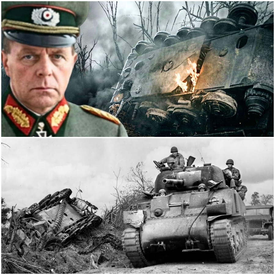 A Shocked German General Watched in Silence as 900 Feared Panzers Seemed to Disappear Into Smoke, Mud, and Chaos, While an Endless Wave of 4,800 American Shermans Rolled Forward Like an Unstoppable Steel Tide—A World War II Mystery of Numbers, Nerves, Strategic Illusion, and the Moment When Germany Realized the War’s Balance Had Quietly, Brutally Shifted Forever