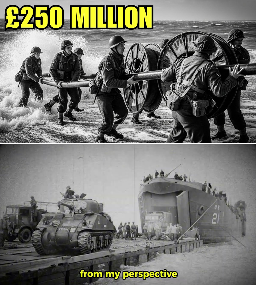 “£250 Million, One Blind Gamble: Britain’s Secret Pipeline—and the Night Men Fought Like Hell to Keep D-Day Alive”