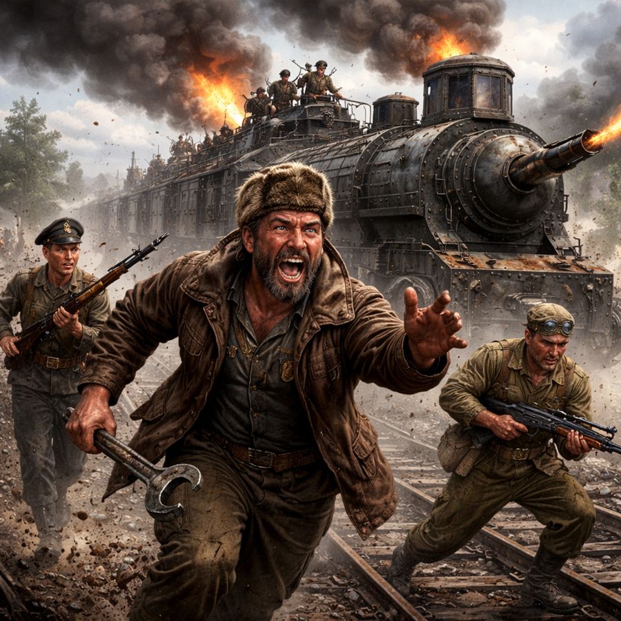 “They Laughed at the ‘Mad’ Factory Hand—Until a Freight Train Rolled Out Wearing Steel: The Night a Lone Russian Worker Built a Rail-Born Monster the Authorities Couldn’t Explain Away.”