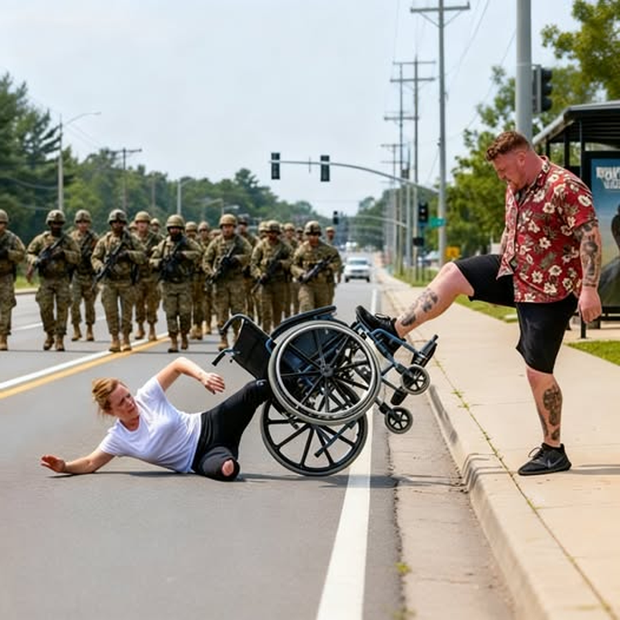 “They Mocked the Woman With a Cane on Veterans Day—Then an Unmarked Convoy Stopped, and the Whole Street Went Silent.”