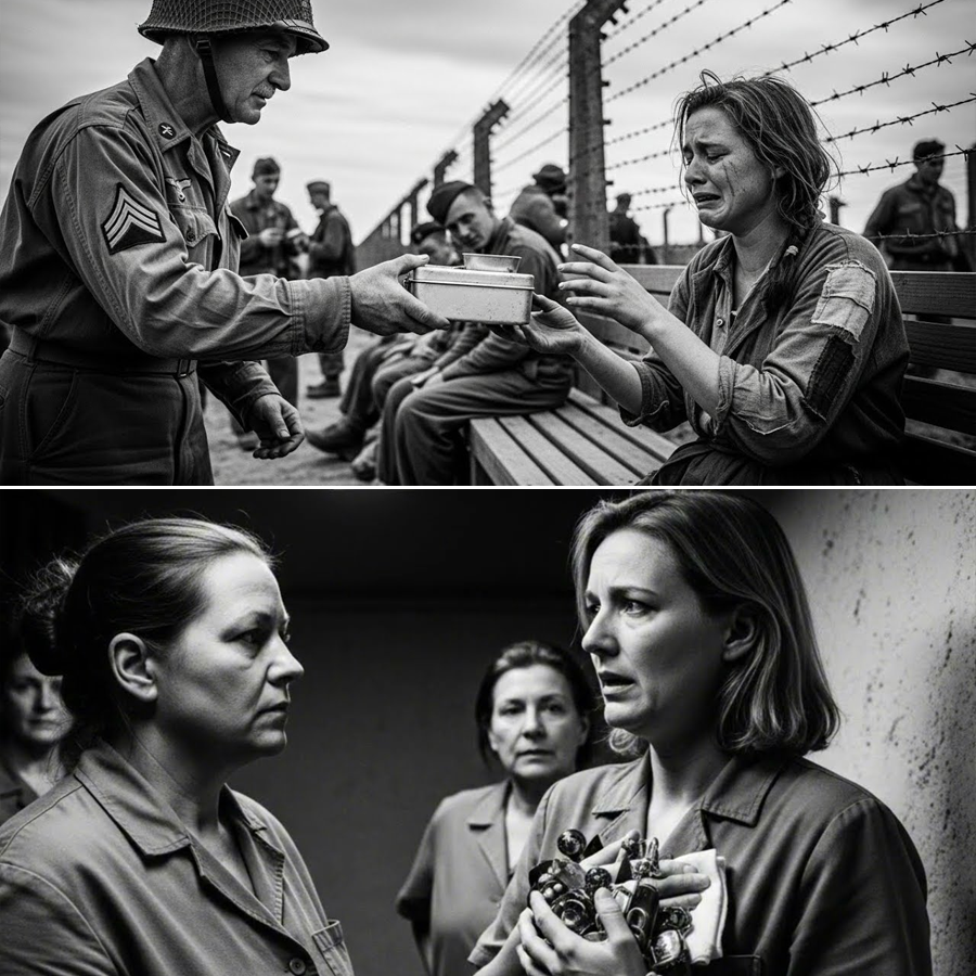 A German POW Woman Expected Cold Stares—Then an Elderly American Guard Quietly Handed Her His Lunch… and Her Whispered “He Looked Like My Father” Changed Everything in the Yard