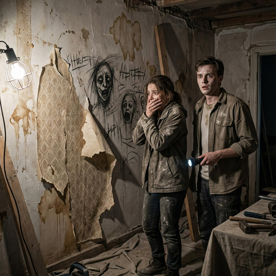 They Bought a Cheap Apartment From a Sweet Old Woman—Then the Wallpaper Came Off… and the Building’s Darkest Secret Started Listening Back