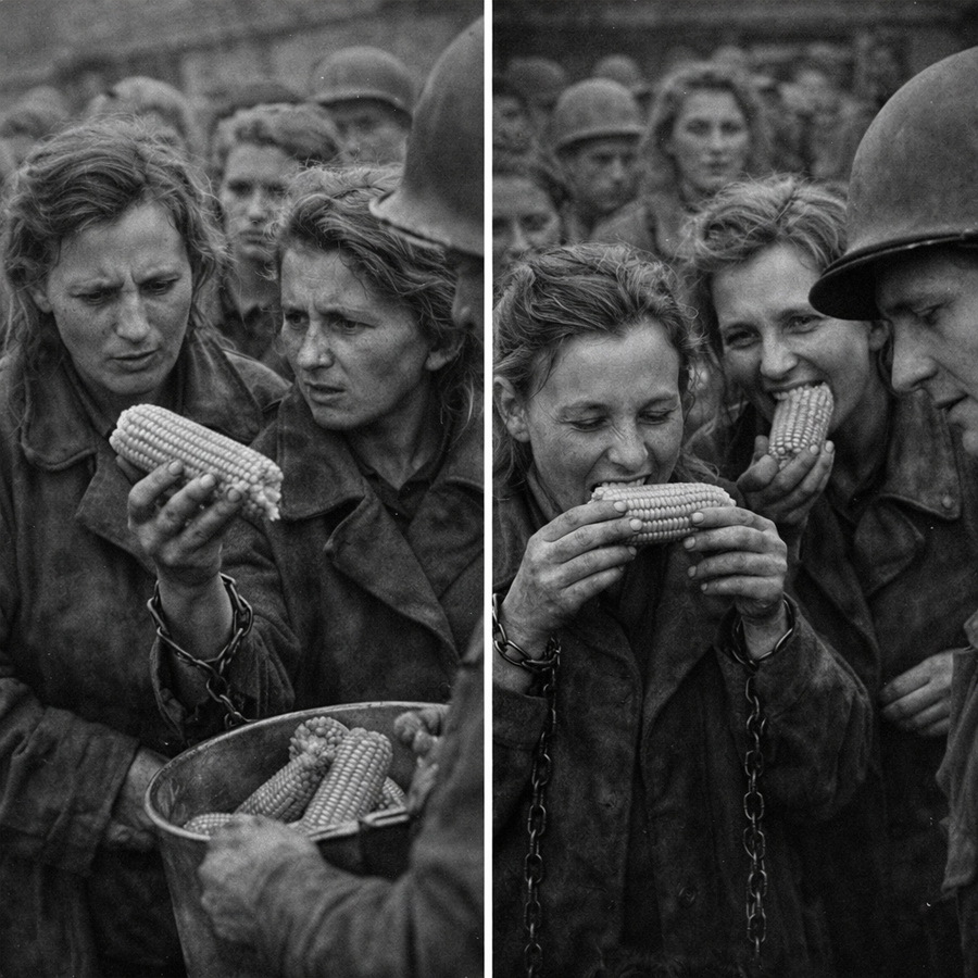 “Is This Pig Food?” German Women POWs Mocked the Americans’ Strange Yellow Corn—Until One Cautious Bite Triggered a Stunning Chain Reaction That Nobody in the Camp Expected