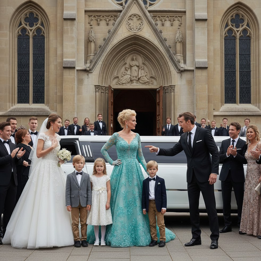 He Invited His “Poor” Ex-Wife to Humiliate Her at His Wedding—Then a Limousine Pulled Up and Three Identical Children Stepped Out