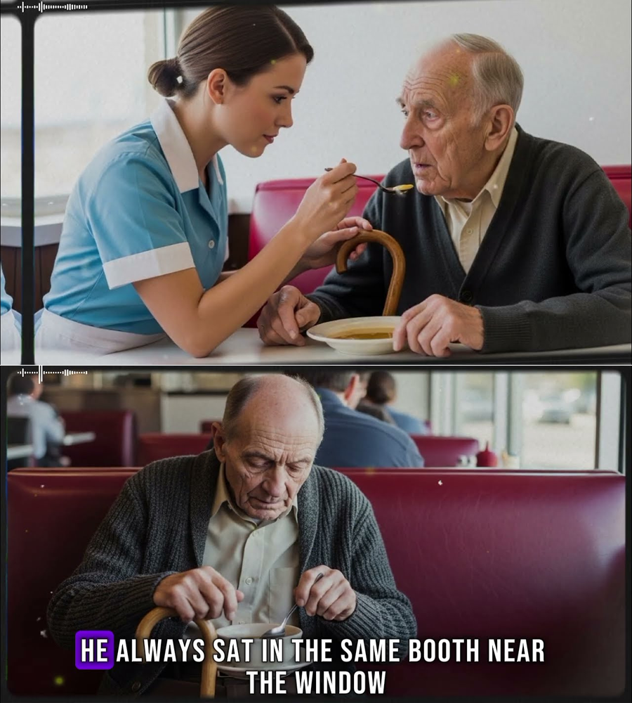 She Secretly Fed a Frail Old Man Every Day—Until a Black Car Stopped Outside, a “Billionaire” Walked In, and the Whole Diner Went Dead Silent