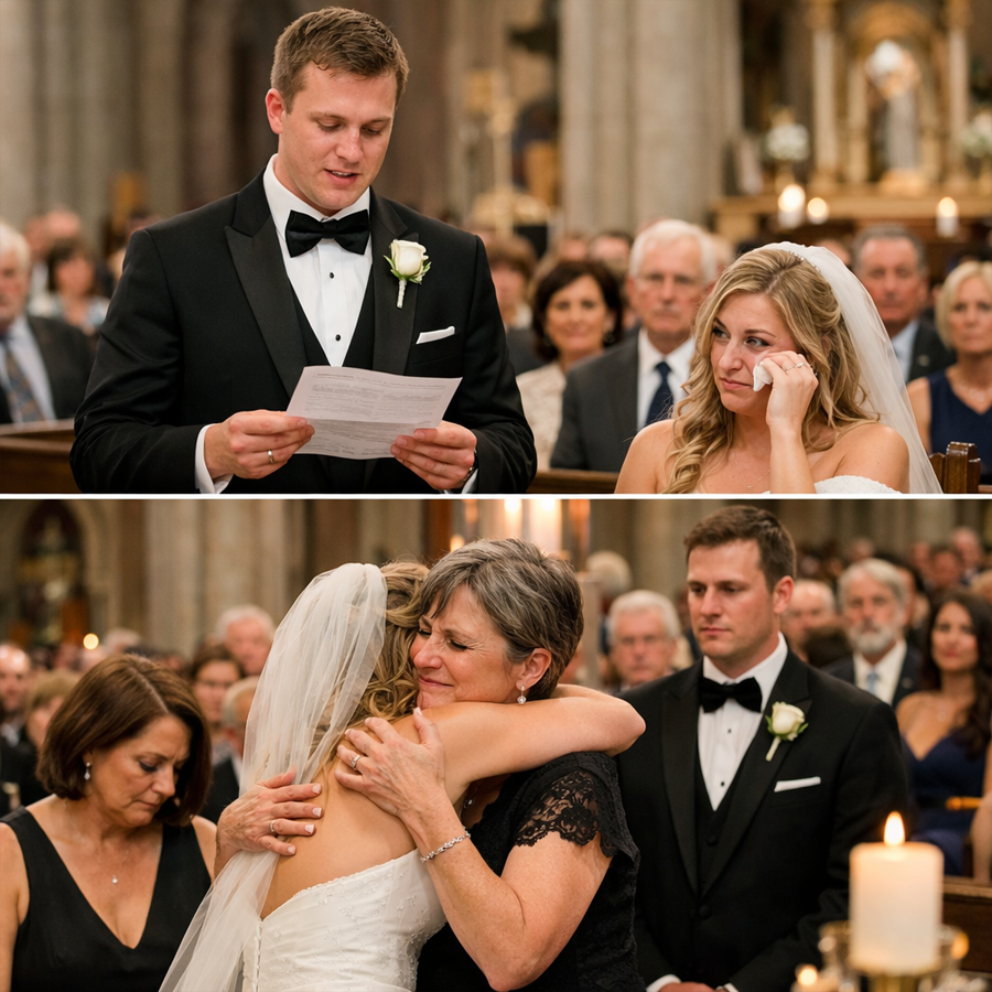 The Ushers Tried to Escort Me Out of the Cathedral—Until the Groom Opened My Sealed Letter and Whispered My Name, Stopping the Wedding in a Silence No One Could Explain
