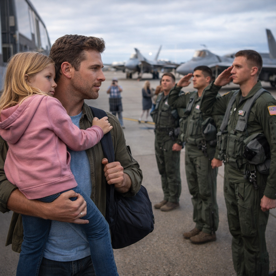 A Tired Single Dad Sat Quietly in Seat 12F—Until One “Call Sign” Slipped Out on a Phone Call, and the F-22 Pilots Onboard Went Silent… Then Stood at Attention