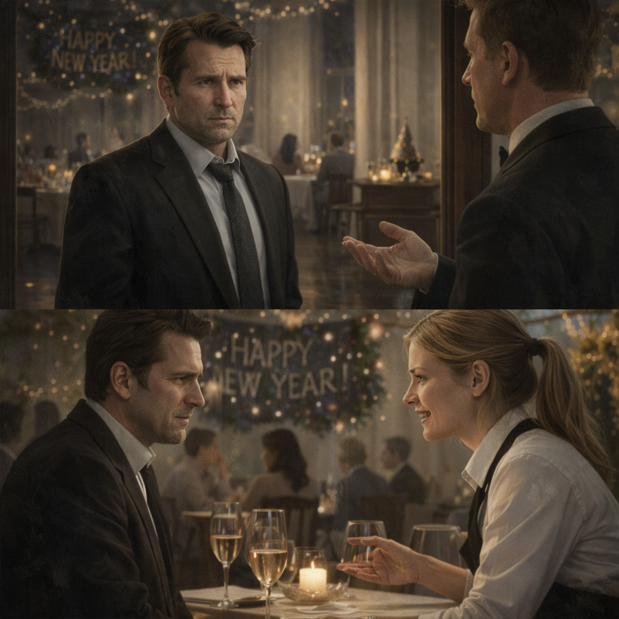 A Billionaire CEO Was Turned Away on New Year’s Eve—Then a Quiet Employee Gave Him Her Table, Unknowingly Triggering a Midnight Twist That Exposed Everyone’s True Motives